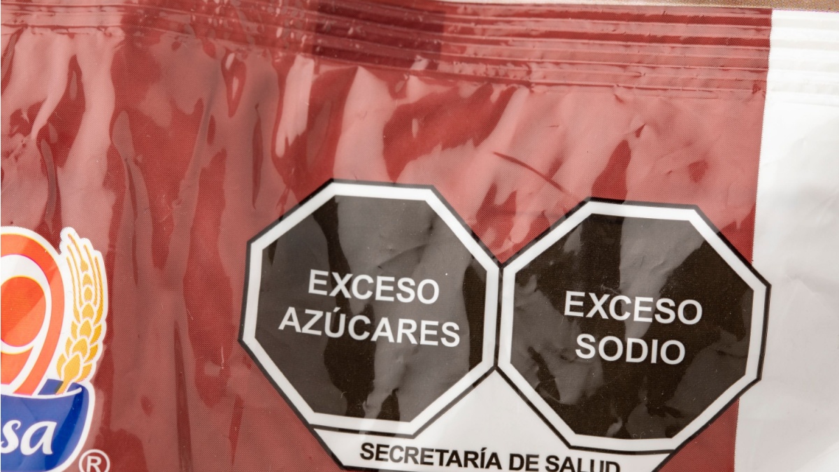 UPF warning labels on Mexican food packet