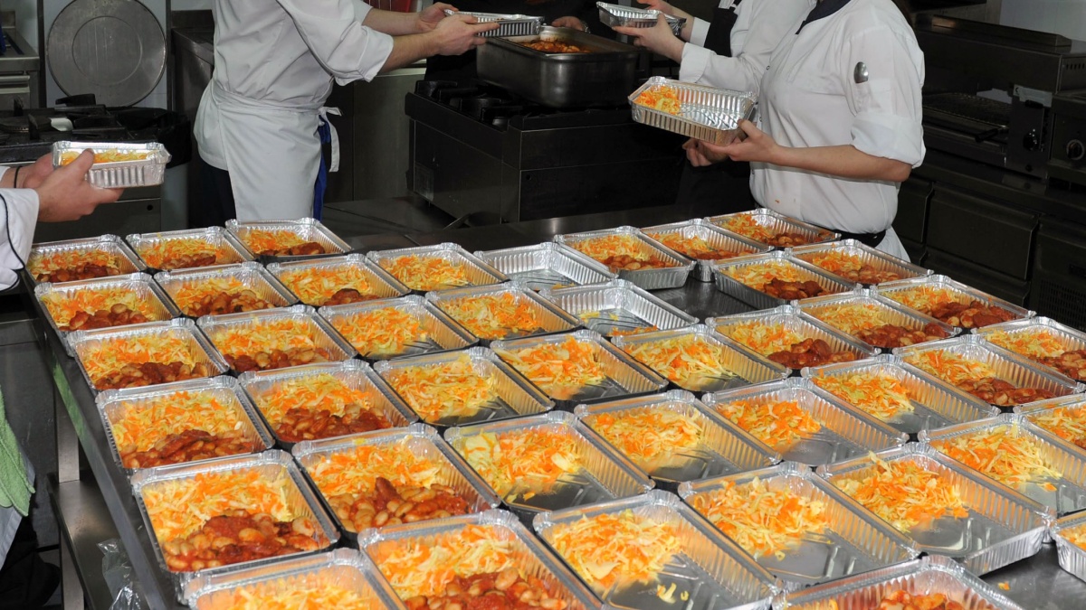 Food being prepared for delivery service