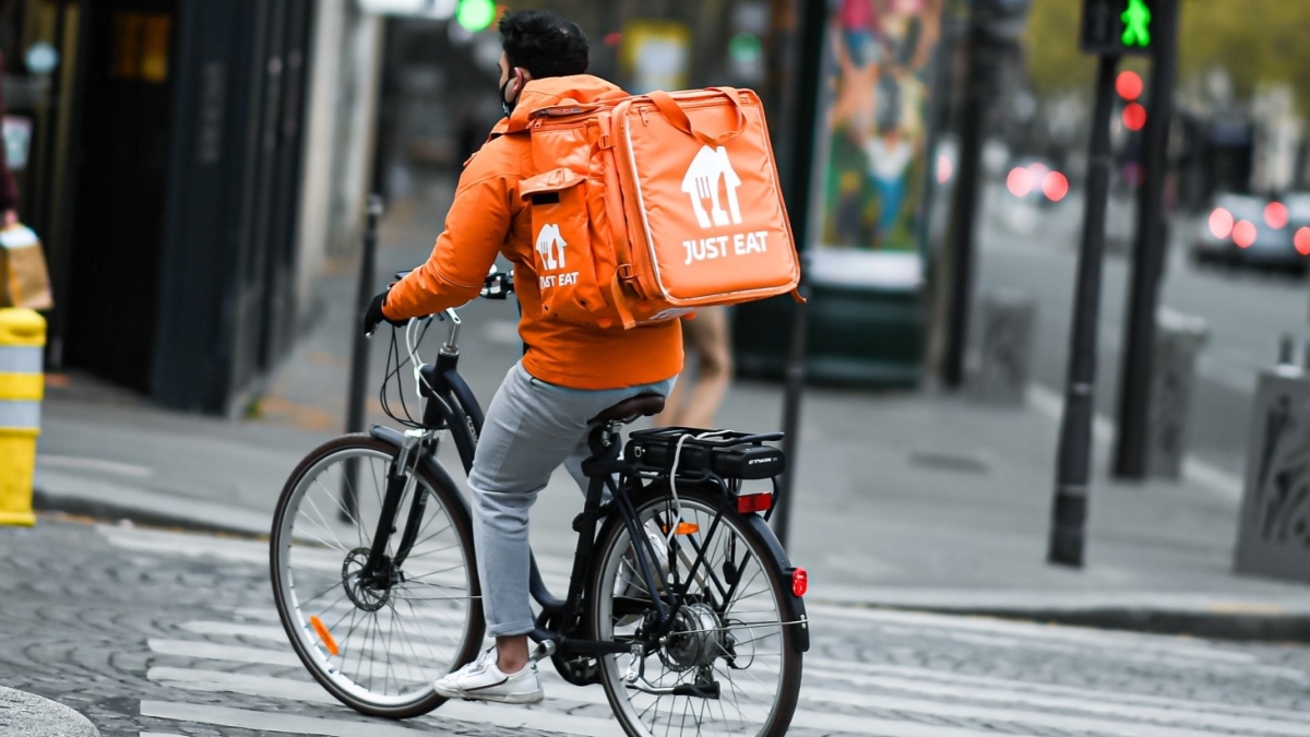 Just eat courier on a bicycle