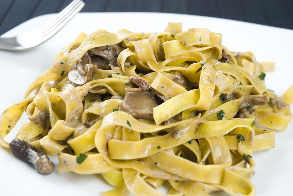 Mushroom and courgette tagliatelle