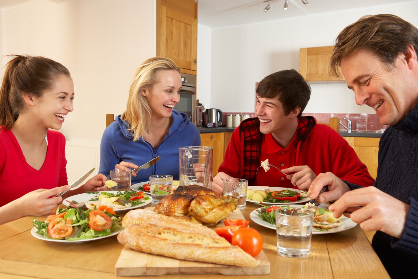 Family eating together