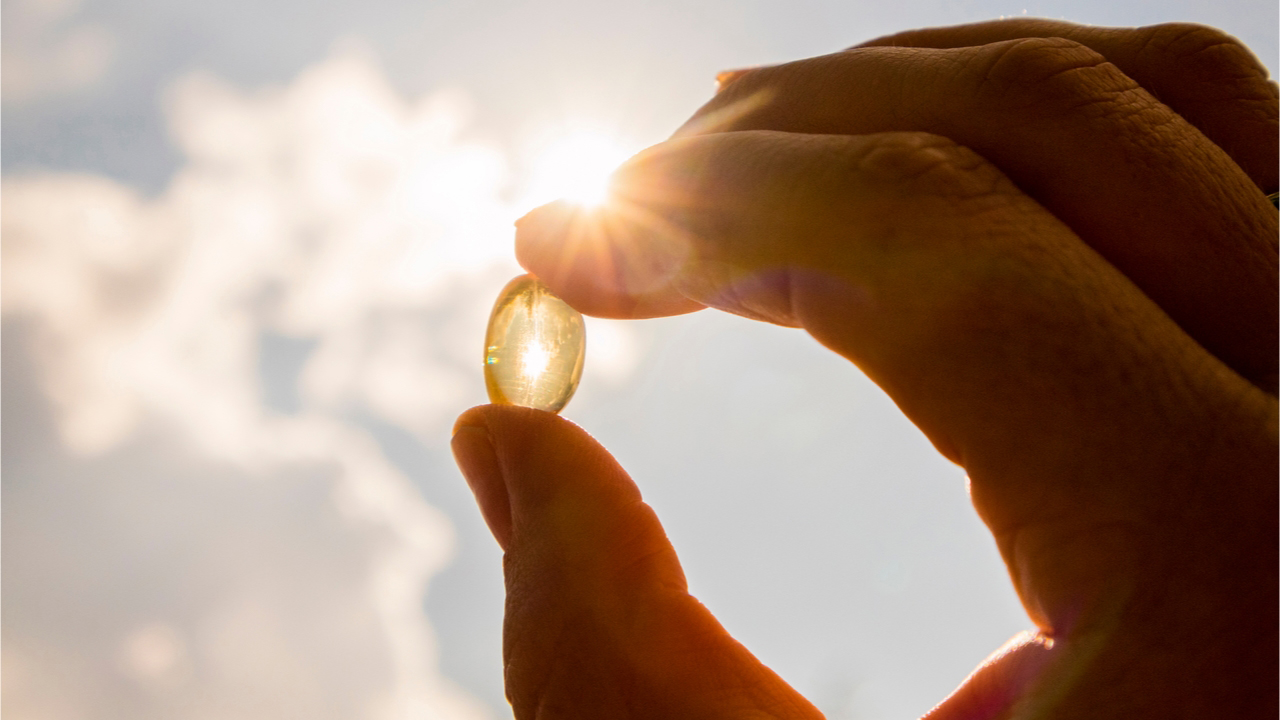 vitamin d tablet in the sunshine